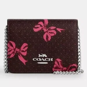 Coach | Bags | Coach Mini Wallet On A Chain With Bow Print Cz9 | Poshmark